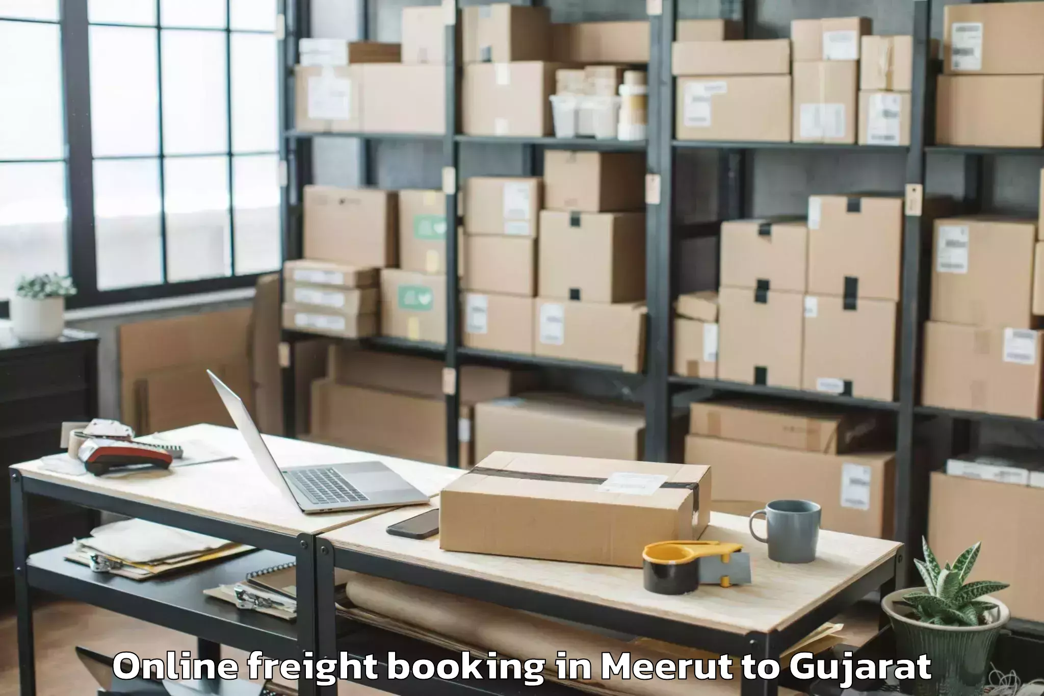 Trusted Meerut to Kamrej Online Freight Booking